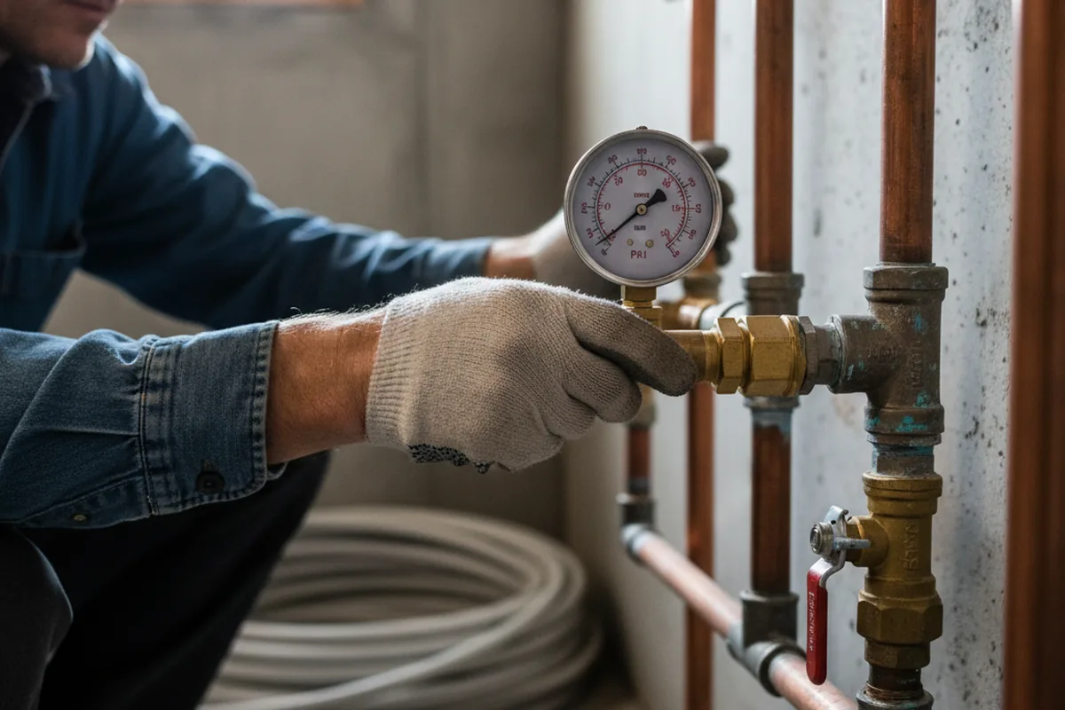 Pressure testing a repaired line during Water Line Repair in Boonsboro